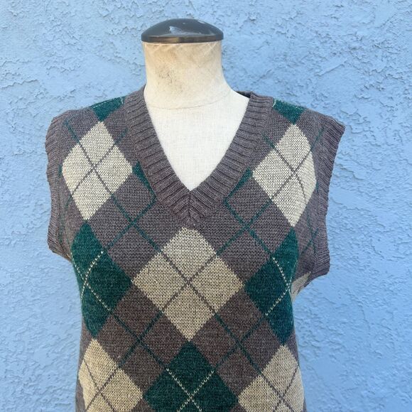 Vintage Argyle Sweater Vest in Small Preppy Academia Unisex - Picture 4 of 7